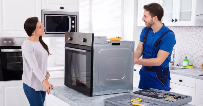 an expert is working on the oven